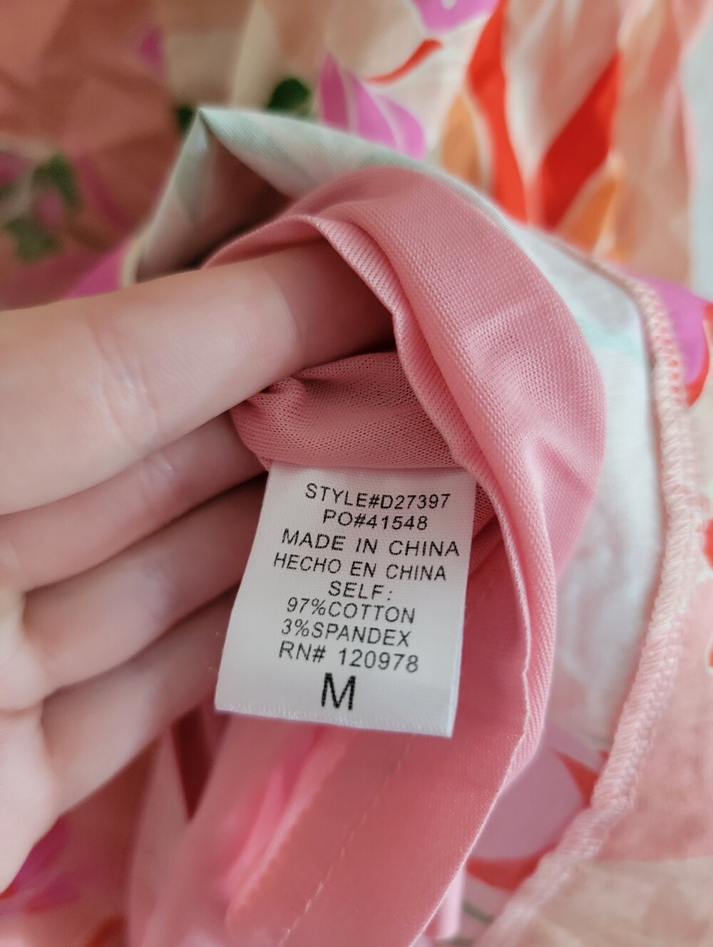 NWT Entro Glow From Within Pink Tropical Floral Cotton Mini Shift Dress Size Med - Picture 7 of 9